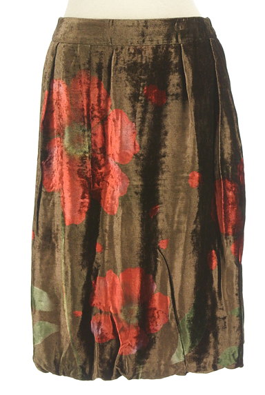 KATHARINE ROSS（キャサリンロス）の古着「膝下丈花柄ベロアバルーンスカート（スカート）」大画像１へ