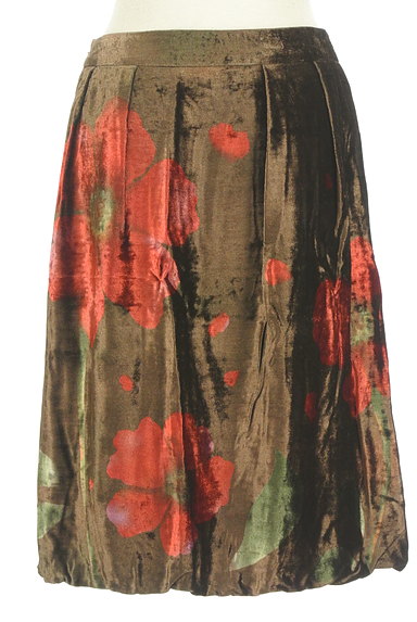 KATHARINE ROSS（キャサリンロス）の古着「膝下丈花柄ベロアバルーンスカート（スカート）」大画像２へ