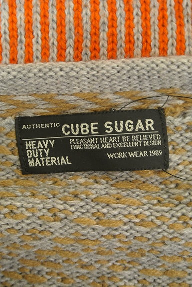 CUBE SUGAR（キューブシュガー）の古着「柄切替ボーダーニット（セーター）」大画像６へ