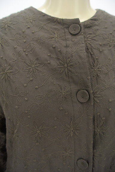 SM2（サマンサモスモス）の古着「花柄刺繍ノーカラーロングジャケット（ジャケット）」大画像４へ
