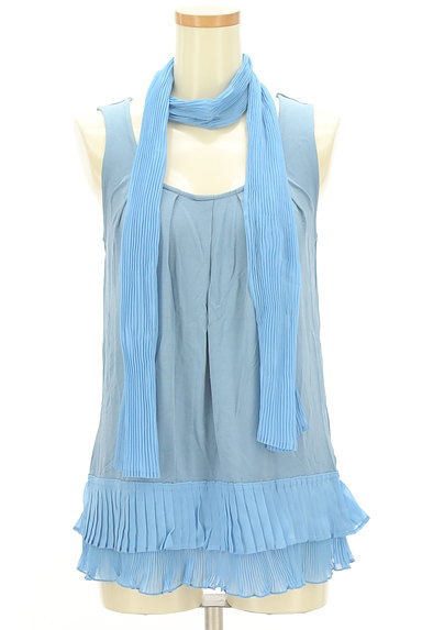 Viaggio Blu（ビアッジョブルー）の古着「ストール付き裾フリルトップス（カットソー・プルオーバー）」大画像１へ