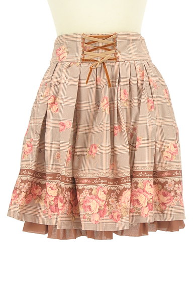 LIZ LISA（リズリサ）の古着「花柄×チェック柄フレアミニスカート（ミニスカート）」大画像１へ