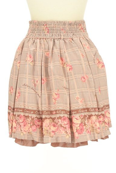 LIZ LISA（リズリサ）の古着「花柄×チェック柄フレアミニスカート（ミニスカート）」大画像２へ