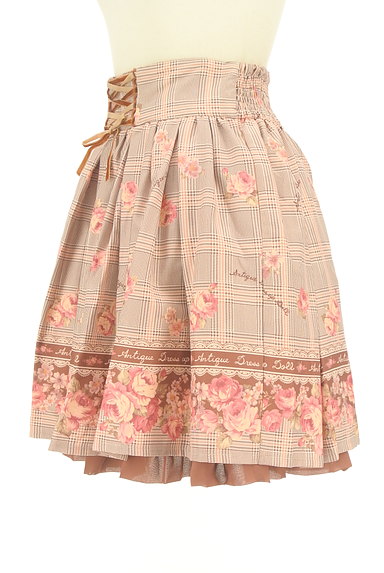 LIZ LISA（リズリサ）の古着「花柄×チェック柄フレアミニスカート（ミニスカート）」大画像３へ