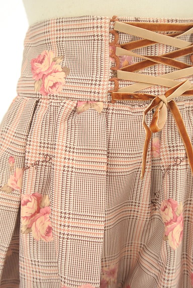 LIZ LISA（リズリサ）の古着「花柄×チェック柄フレアミニスカート（ミニスカート）」大画像４へ