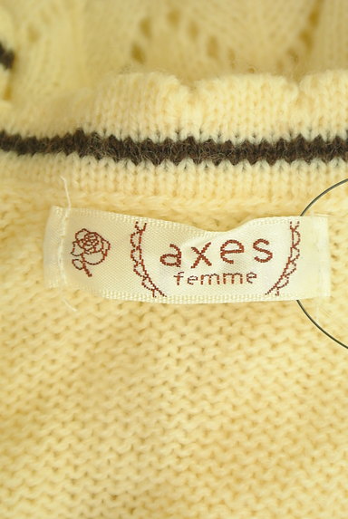 axes femme（アクシーズファム）の古着「レース＆リボンケーブル編みニットカーデ（カーディガン・ボレロ）」大画像６へ