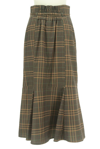 JUSGLITTY（ジャスグリッティー）の古着「ウエストリボン裾フレアマキシスカート（ロングスカート・マキシスカート）」大画像２へ