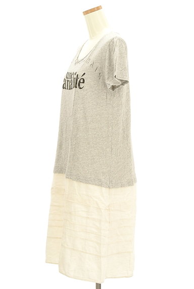 CUBE SUGAR（キューブシュガー）の古着「裾別地のドッキングワンピース（ワンピース・チュニック）」大画像３へ