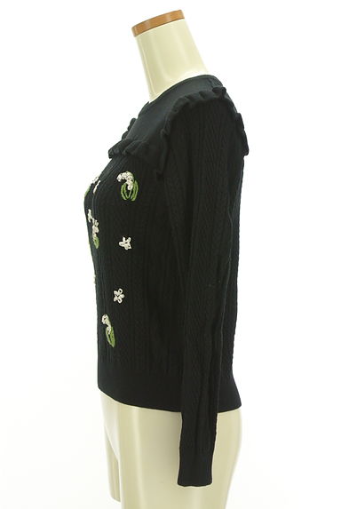 Couture Brooch（クチュールブローチ）の古着「立体お花のケーブル切替ニット（ニット）」大画像３へ