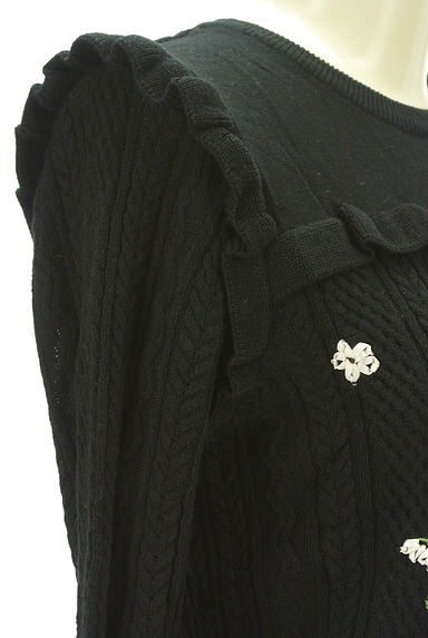Couture Brooch（クチュールブローチ）の古着「立体お花のケーブル切替ニット（ニット）」大画像４へ