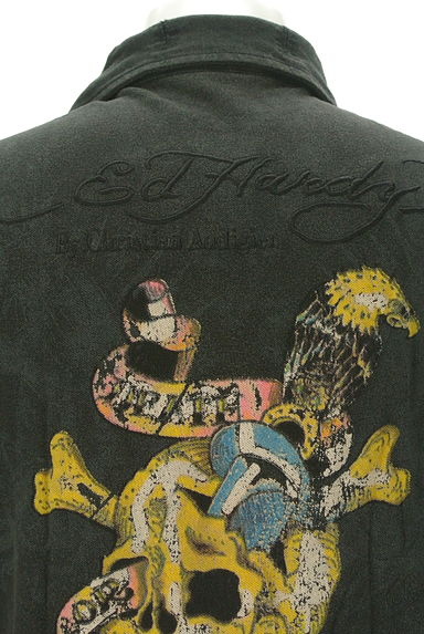 ED HARDY（エドハーディ）の古着「胸元と背中スカルポロシャツ（ポロシャツ）」大画像５へ