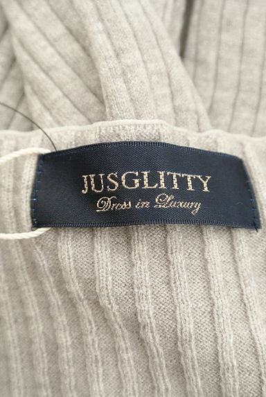 JUSGLITTY（ジャスグリッティー）の古着「ビーズ装飾Vネックリブニット（ニット）」大画像６へ