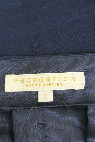 PROPORTION BODY DRESSING（プロポーションボディ ドレッシング）の古着「ウエストリボンボーダーシアー膝丈フレアスカート（スカート）」大画像６へ