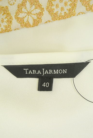 TARA JARMON（タラジャーモン）の古着「ウエスト切替膝下丈花柄ゴールド刺繍ワンピース（ワンピース・チュニック）」大画像６へ