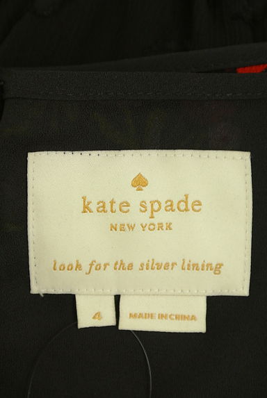 kate spade new york（ケイトスペード ニューヨーク）の古着「タッセルリボン付花柄シフォン膝丈ワンピース（ワンピース・チュニック）」大画像６へ