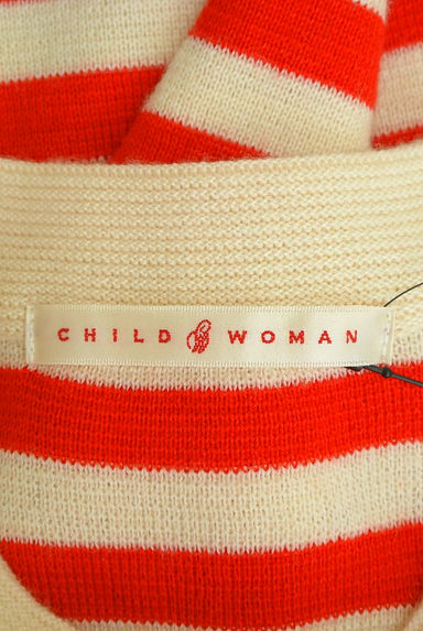 CHILD WOMAN（チャイルドウーマン）の古着「ショート丈ボーダーニットカーディガン（カーディガン・ボレロ）」大画像６へ