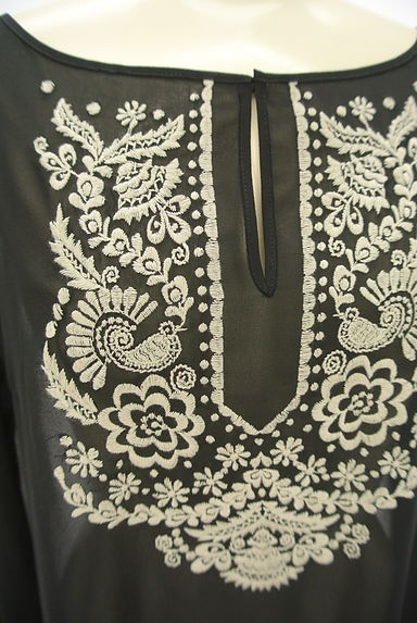 TABASA（タバサ）の古着「エスニック刺繍シースルーチュニック（カットソー・プルオーバー）」大画像４へ