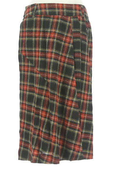 TABASA（タバサ）の古着「ウールチェック柄ミモレ丈ラップスカート（スカート）」大画像１へ