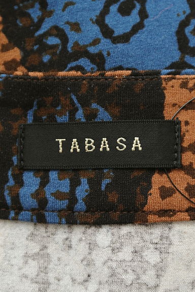 TABASA（タバサ）の古着「変形ドレープ裾の総柄ロングカットソー（カットソー・プルオーバー）」大画像６へ