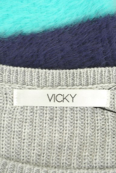 VICKY（ビッキー）の古着「配色ボリューム袖ニットトップス（ニット）」大画像６へ