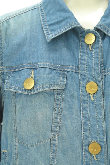 VICKY（ビッキー）の古着「ゴールドボタンデニムジャケット（ブルゾン・スタジャン）」大画像４へ