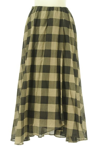 Mila Owen（ミラオーウェン）の古着「ブロックチェック柄フィッシュテールロングスカート（ロングスカート・マキシスカート）」大画像１へ