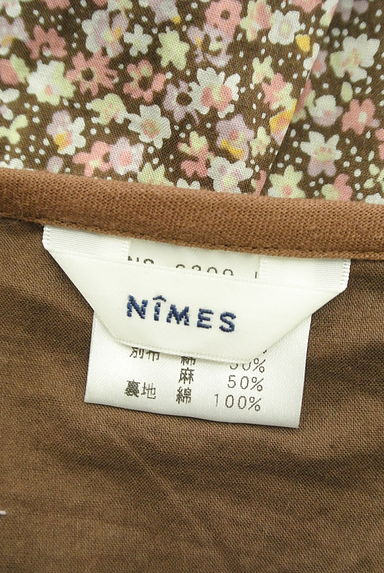 NIMES（ニーム）の古着「小花×ドット柄サイドリボン膝下丈スカート（スカート）」大画像６へ