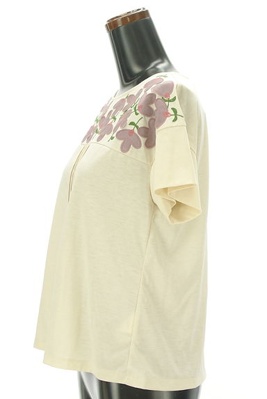 Jocomomola（ホコモモラ）の古着「花刺繍ドロップショルダーカットソー（カットソー・プルオーバー）」大画像３へ