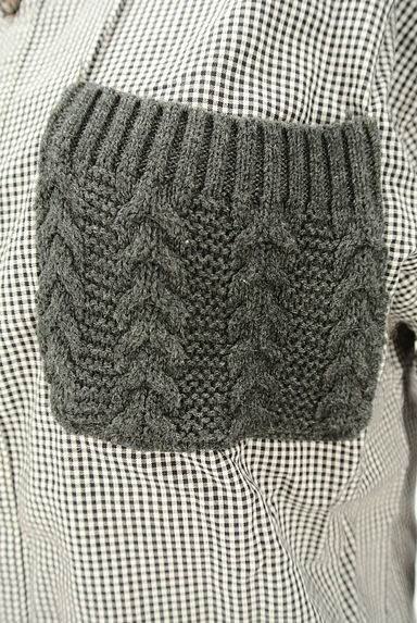 CUBE SUGAR（キューブシュガー）の古着「ケーブル編み切替ギンガムシャツ（カジュアルシャツ）」大画像５へ