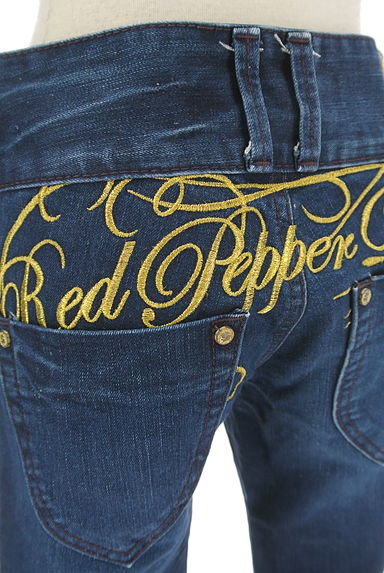 RED PEPPER（レッドペッパー）の古着「ヒップロゴ刺繍裾ゴムスキニーデニム（デニムパンツ）」大画像５へ