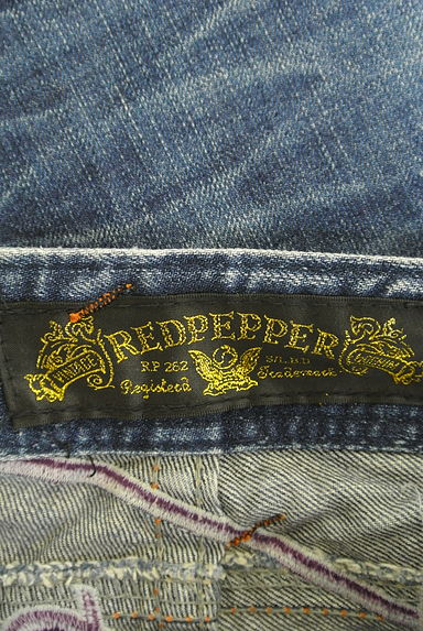 RED PEPPER（レッドペッパー）の古着「スカル＆ロゴ刺繍ブーツカットデニム（デニムパンツ）」大画像６へ