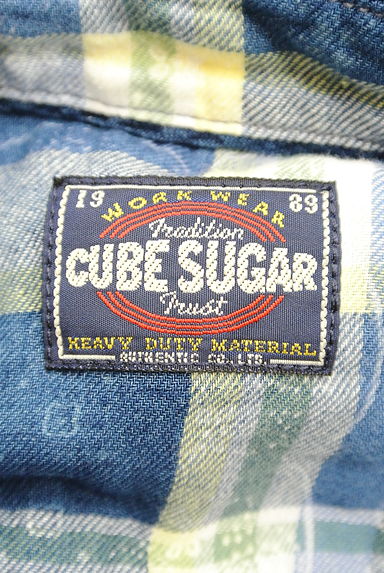 CUBE SUGAR（キューブシュガー）の古着「チェック＆プリントコットンリネンシャツ（カジュアルシャツ）」大画像６へ