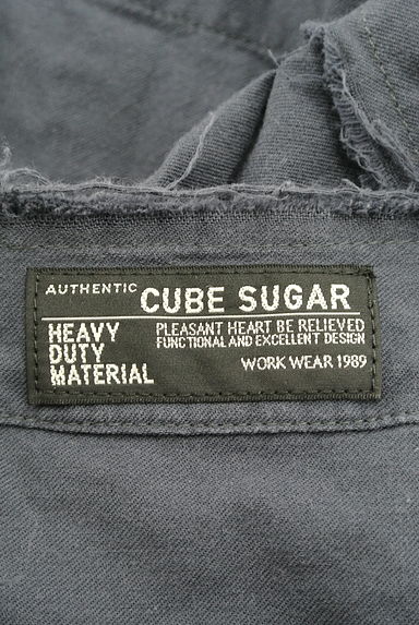 CUBE SUGAR（キューブシュガー）の古着「ノーカラーカットオフワイドシャツ（カジュアルシャツ）」大画像６へ