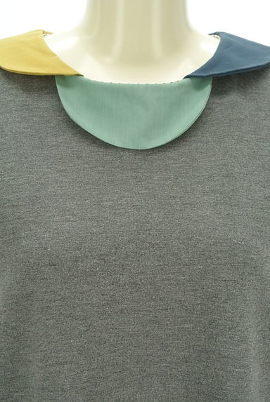 POU DOU DOU（プードゥドゥ）の古着「カラフル襟の異素材切替ひざ丈ワンピース（ワンピース・チュニック）」大画像４へ