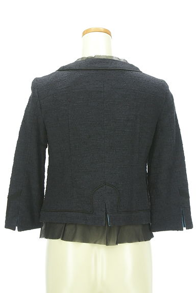 qualite（カリテ）の古着「裾シフォンノーカラーショートジャケット（ジャケット）」大画像２へ