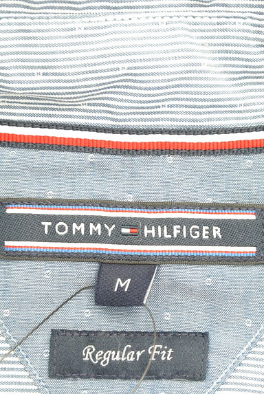 TOMMY HILFIGER（トミーヒルフィガー）の古着「七分袖ピンストライプ柄シャツ（カジュアルシャツ）」大画像６へ
