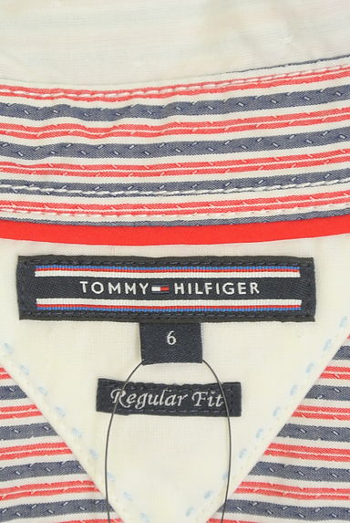 TOMMY HILFIGER（トミーヒルフィガー）の古着「袖裏マルチボーダー無地シャツ（カジュアルシャツ）」大画像６へ