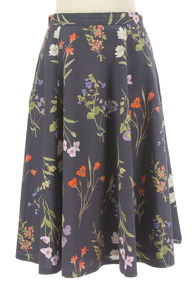 JUSGLITTY（ジャスグリッティー）の古着「お花いっぱいミモレ丈フレアスカート（ロングスカート・マキシスカート）」大画像１へ