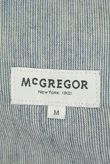 McGREGOR（マックレガー）の古着「ストライプ柄チュニック丈バンドカラーシャツ（カジュアルシャツ）」大画像６へ
