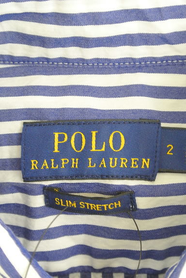 POLO RALPH LAUREN（ポロラルフローレン）の古着「ラウンドヘムストライプ柄シャツ（カジュアルシャツ）」大画像６へ