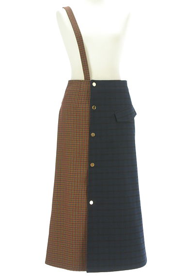 REDYAZEL（レディアゼル）の古着「ラップ風ワンショルダーミモレ丈スカート（ロングスカート・マキシスカート）」大画像１へ