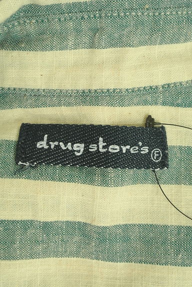 drug store's（ドラッグストアーズ）の古着「バックプリントボーダーコットンリネンシャツ（カジュアルシャツ）」大画像６へ