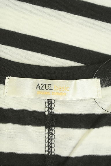 AZUL by moussy（アズールバイマウジー）の古着「ミドル丈ボーダーTシャツ（Ｔシャツ）」大画像６へ