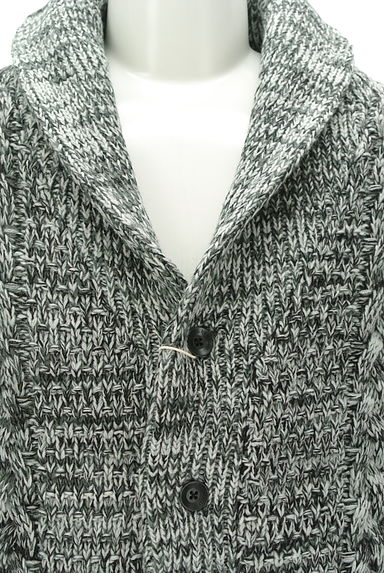 AZUL by moussy（アズールバイマウジー）の古着「衿付きケーブル編みミックスニットカーデ（カーディガン）」大画像４へ