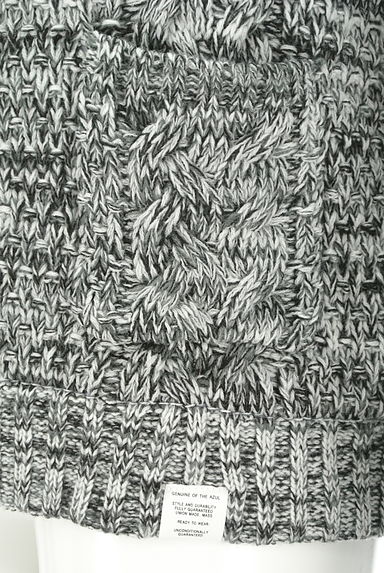 AZUL by moussy（アズールバイマウジー）の古着「衿付きケーブル編みミックスニットカーデ（カーディガン）」大画像５へ