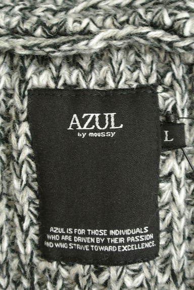 AZUL by moussy（アズールバイマウジー）の古着「衿付きモノトーンミックスニットカーデ（カーディガン）」大画像６へ