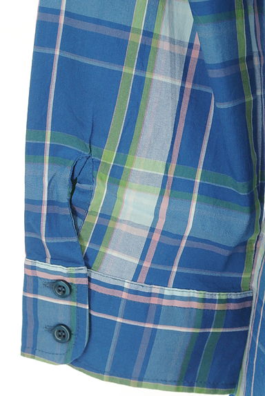 NARA CAMICIE（ナラカミーチェ）の古着「ラッフル襟の７分袖チェック柄ブラウス（カジュアルシャツ）」大画像５へ