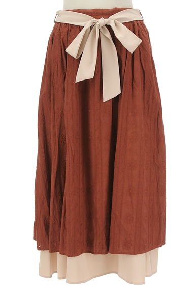 axes femme（アクシーズファム）の古着「ウエストリボン二枚仕立てミモレスカート（ロングスカート・マキシスカート）」大画像１へ