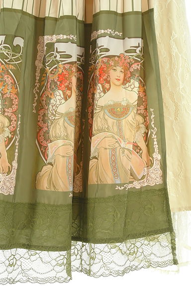 axes femme（アクシーズファム）の古着「ミュシャコラボレース切替ロングスカート（ロングスカート・マキシスカート）」大画像５へ