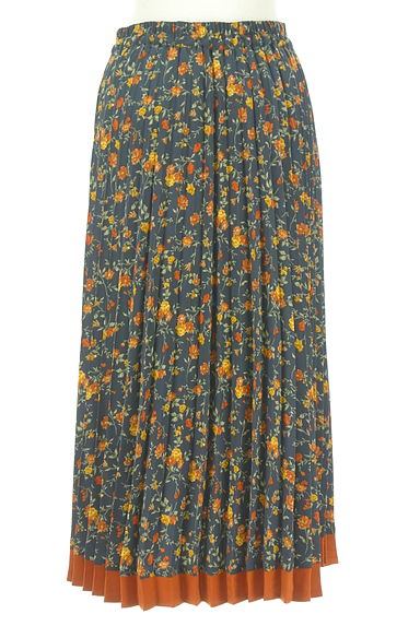 axes femme（アクシーズファム）の古着「裾カラー小花柄ロングプリーツスカート（ロングスカート・マキシスカート）」大画像２へ